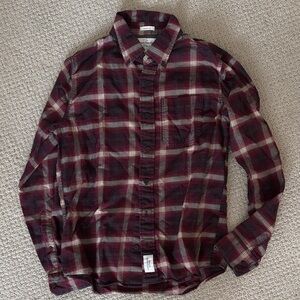 Abercrombie & Fitch Burgundy Plaid Casual Shirt